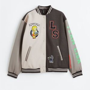 NWT women oversized H&M the Simpsons baseball jacket